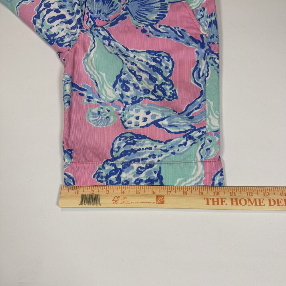 Lilly Pulitzer Women’s The Chipper Short Blue/Pink Tropical Bermuda Shorts Sz 12 - Picture 8 of 16